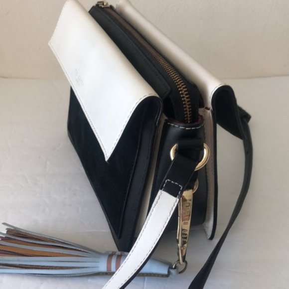 TED BAKER LONDON Colour by Numbers Glacial Leather Crossbody White Black Blue - Picture 16 of 16
